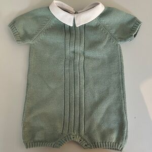 Green Knit Baby Romper
